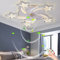 Deckenventilator Mit Beleuchtung LED Dimmbar Mit Fernbedienung Deckenleuchte 5-Flammige Blütenform Leise Kreativität Ventilator Deckenlampe Schlafzimmer Kinderzimmer Esszimmer Wohnzimmer Fan Lampn,A …