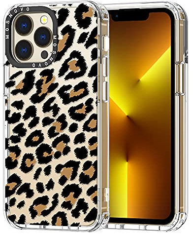 MOSNOVO für iPhone 13 Pro Hülle – Durchsichtige, schlanke, stoßfeste TPU+PC-Handyhülle, [6,6 Fuß Fallschutz/Anti-Abziehen] - Leopardenprint