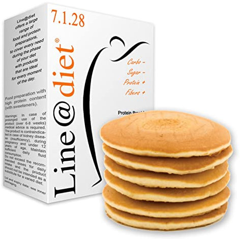 PANCAKE PROTEICI Line@diet | 7 NATURE | comode monoporzioni | OLTRE il 60% di PROTEINE | preparato proteico per pancake e crêpes (Nature, 7 Pancake)