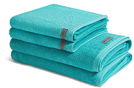 Ross - Selection - Organic Cotton - 2 X Handtuch 2 X Duschtuch - im Set (4er Set Türkis)