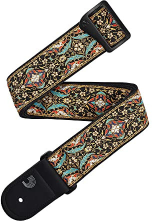 Gewebter Gitarrengurt Eco-Comfort mit persischem Muster, Schwarz