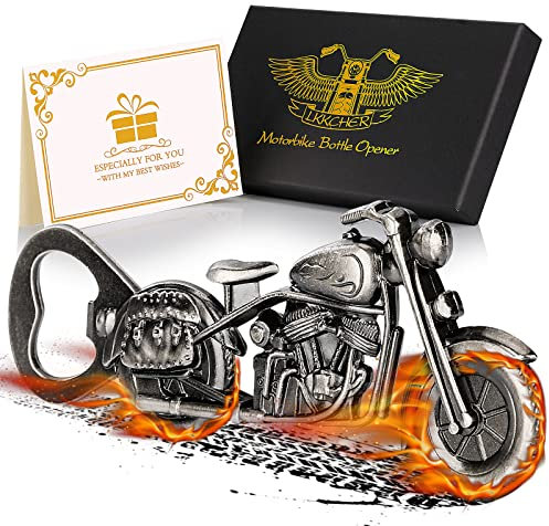 LKKCHER Geburtstagsgeschenk für ihn Papa, Motorrad Flaschenöffner, Einzigartiges Geschenke für Männer, Biergeschenk für Männer, Motorrad Geschenk, Vatertagsgeschenk, Geburtstagsgeschenk für Männer