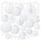 G2PLUS 20PCS White Wedding Decoration - Hanging Pom Poms Flowers - Hanging Paper Fans with Triangle Bunting Flags for Wedding Baby Shower Party Decoration