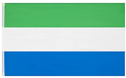 MUWO Flagge Nations Together 90 x 150 cm Nationalmanschaften, doppelseitige Gartenflagge, wetterfeste Fanflagge, Fußballflagge Polyester Länderfagge Deutschland mit Ösen (Sierra Leone)