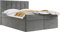 WFL GROUP Boxspringbett mit Bettkasten 140x200 160x200 180x200 Doppelbett Gepolstert Bett Mit Matratze und Topper - Stauraumbett mit Kopfteil - 180 x 200 cm - Grau Samt