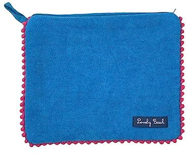 Marisol Tasche aus Frottee Velour 80% Baumwolle 20% Polyester mit Reißverschluss Strandtasche, hellblau, 30 x 250cm
