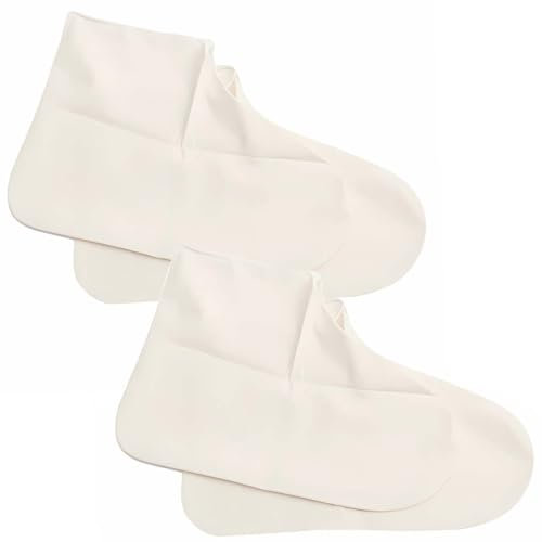 BCBF 2 Pair Cubre Zapatos Impermeable Lluvia,38-42 Cubrezapatos Impermeable,Antideslizante,Cubrezapatillas Cubre Zapatos De Silicona Funda para Zapatos Reutilizables para Lluvia,Día De Nieve (Blanco)