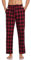 Litherday Pantalon de Pyjama Homme Bas de Pyjama à Carreaux 100% Coton Longue Cofortable Respirant Décontracté Doux,Rouge + Noir,M-2