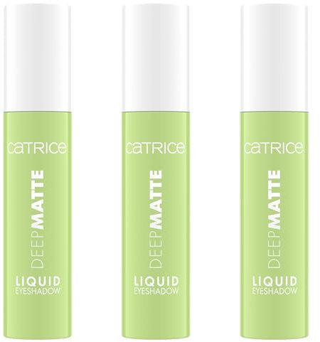Catrice Deep Matte Liquid Eyeshadow, Lidschatten, Nr. 040, Grün, langanhaltend, Expressergebnis, hochpigmentiert, vegan, wasserfest, ohne Mikroplastikpartikel, Nanopartikel frei, 3er Pack (3x4ml)