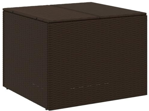 vidaXL Gartentruhe Braun 291L Poly Rattan