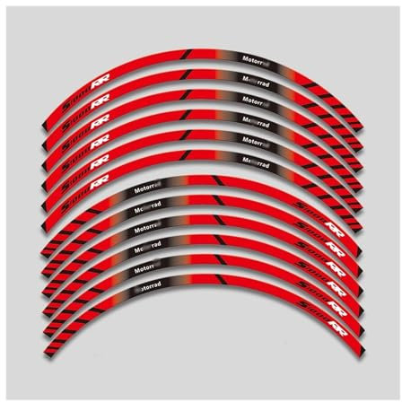 Motorrad Aufkleber Für S1000RR Für S1000 Für RR S 1000 Für RR S100rr 12 Stück Motorrad Rad Aufkleber Reflektierende Aufkleber Felgenstreifen Felgenaufkleber(2)
