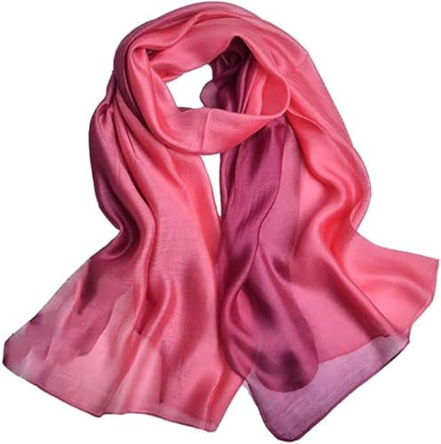 SNUG STAR Baumwolle Seidenschal Elegante Weiche Wraps Farbton Schals für Frauen (Verlauf - Wassermelonenrot)