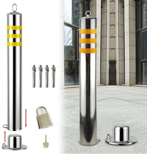 Dissuasori di parcheggio per parcheggi con Serratura Barriera di parcheggio Paletti per dissuasori di Sicurezza, Alti 60 75 80 90 100 110 cm Dissuasori mobili per vialetti, Controllo dei Veicoli per