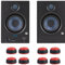 PreSonus Eris 4.5 BT II generazione Bluetooth 5.0 altoparlanti monitor da studio attivi 2a generazione + keepdrum 8 pezzi piedini antivibranti in rosso