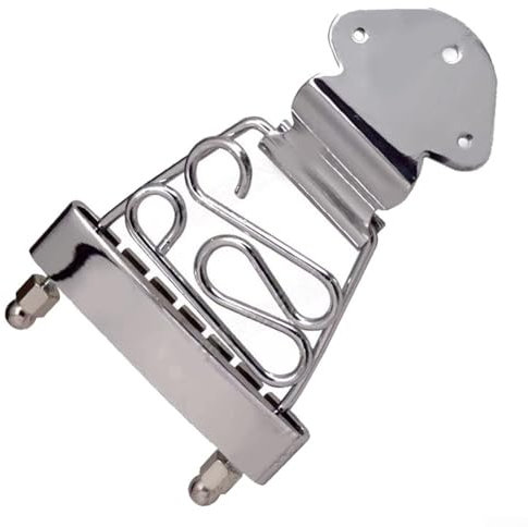 Hasaller 6-saitiger Gitarrensteg Trapez Saitenhalter E-Gitarre Steg Saitenhalter für Jazz Akustik Gitarre Bass Ersatz (Silber)