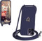CaseLover Handyband kompatibel mit iPhone 12 Pro/iPhone 12 Hülle mit Band Herz Muster Silikon Necklace Handyhülle mit Abnehmbar Kordel zum Umhängen Stossfest Bumper Handy Schutzhülle Case, Navy Blau