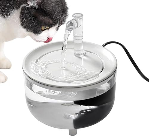 Fontaine À Eau pour Chat Chien | Abreuvoir Silencieux pour Chat | Fontaine Automatique d'eau Filtrée À Circulation pour Animal De Compagnie | Fontaine À Eau Transparent pour Compagnie