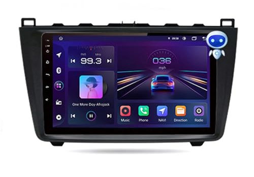 Wivplex V1pro AI Voice 2 Din Android Auto Radio, for Mazda, 6 GH 2007-2012 Carplay 4G Car Multimedia GPS 2din Autoradio DSP Radio Multimedia Player(4G (8GB 128GB))