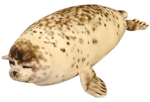 Robbe Kuscheltier, Simulation Seelöwe Stofftier, Niedliches Siegelkissen, Seelöwe Plüschtier, Kuscheltier für Kinder (35 cm,Seelöwe)