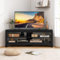 GIANTEX TV-Schrank Eckschrank mit Ladestation, Fernsehschrank Fernsehtisch TV Ständer für TVs bis 65 Zoll, TV Lowboard mit 4 offenen Fächern, TV Kommode Eckkommode Sideboard 140x40x49,5 cm (Schwarz)