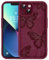 Kuafcase für iPhone 13 Hülle, Silikon Handyhülle mit Seidig-Weicher Berühren Kameraschutz, Stoßfeste Kratzfeste Schutzhülle mit Schmetterling Motiv für iPhone 13 Case, Butterfly Burgundy