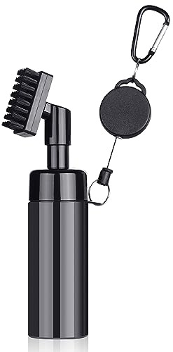 Meng Jiaran Golf Club Brush Groove Cleaner Tool | Leakproof Reservoir Tube, Nylon Stiff Bristles, Retractable Carabiner, Cleans Golf Club Grooves Balls, Gift for Men Women