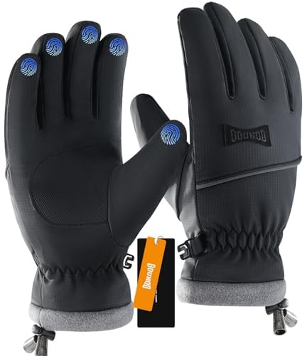 GOUNOD Winter Gloves for Women Men,Thermal Insulated Waterproof Windproof Cold Weather Gloves,Touch Screen Compatible,Non-Slip Grip,Great for Running,Driving,Cycling,Hiking