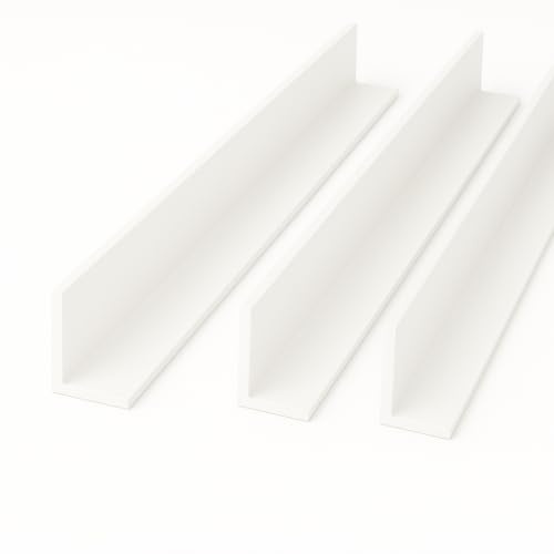 White 1 Metre UPVC Plastic Rigid Angles 70 x 30mm Corner Cover Trims 90 Degrees (3)