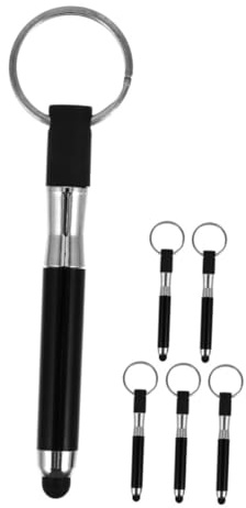 TOPBATHY Schlüsselanhänger mit Kapazitivem Stylus Stift 6 Stück-Pack Hohe Empfindlichkeit aus Legierung und Breite Kompatibilität für Touchscreens und Smartphones