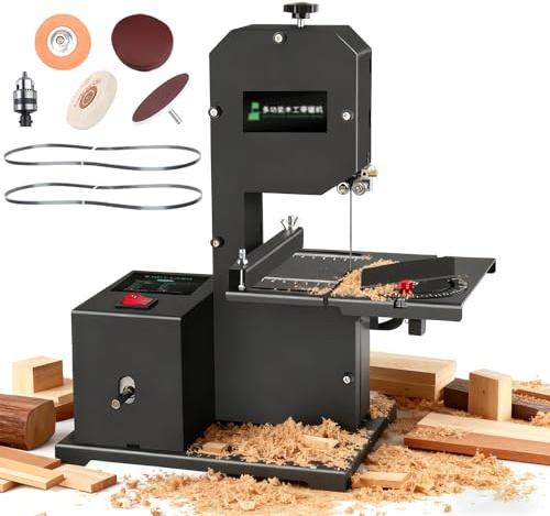 Profi-Kompakt-Bandsäge | 800W Motor für detaillierte Holzarbeiten & Kunsthandwerk | Schneidet 70 mm tief, 90 mm Einschnitttiefe | Für Heimwerker & professionelle Anwendungen 220V