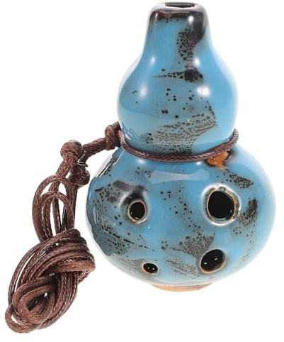Ocarina a 6 Fori in Ceramica Blu, con Cordino, Design a Zucca | Tono Caldo e Risonante, Accordatura Versatile, Portatile, per Principianti, Amanti della Musica, Outdoor