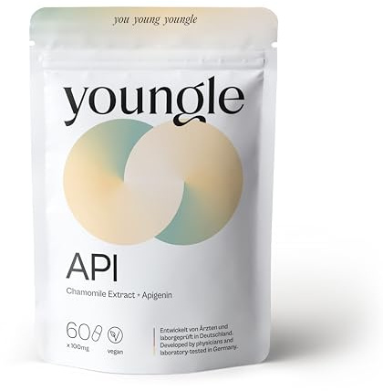 Youngle Apigenin Kapseln 100mg – Unterstützt Zelluläre Energie & Longevity – Verzögerte Freisetzung, Vegan – Hochreine Qualität, Geprüft in Deutschland – 60 Kapseln