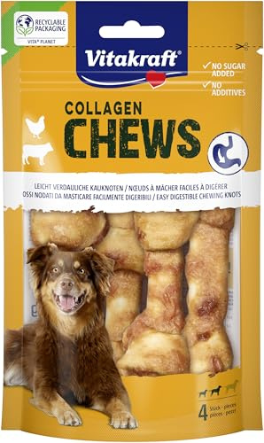 Vitakraft Collagen Chews, leicht verdauliche Hundekauknoten, mit Kollagen und Hühnchen, ohne Zusatz von Zucker (1x 80g)