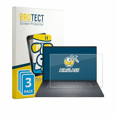 BROTECT 3 Stück Schutzglas für Dell Pro Precision 7 Series 16 Schutzfolie Panzer Folie Glas[Extrem Kratzfest, Anti-Fingerprint, Ultra-Transparent]