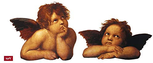 1art1 Raphael Raffaels Engel (Detail) Wand-Tattoo | Deko Wandaufkleber für Wohnzimmer Kinderzimmer Küche Bad Flur | Wandsticker für Tür Wand Möbel/Schrank 60x25 cm