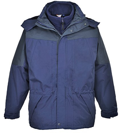 Portwest S570 Aviemore 3-in-1 Jacket Machine Washable Waterproof | Navy, Medium, EN 343 Class 3:1, Regular Fit, Interactive Fleece, Double Storm Flap, Elasticated Cuffs, Easy Closure