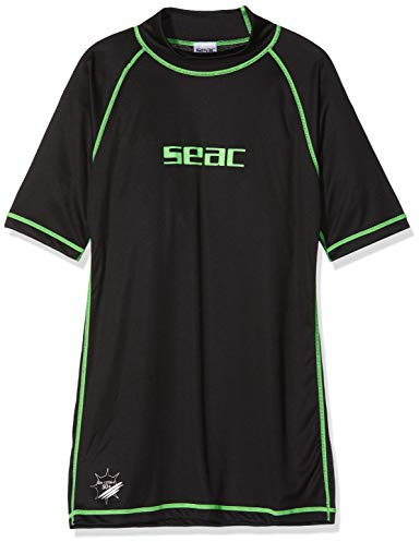SEAC T-Sun Short Man, Rash Guard zum Schwimmen, Surfen, Tauchen, UV-Schutz, schwarz, S