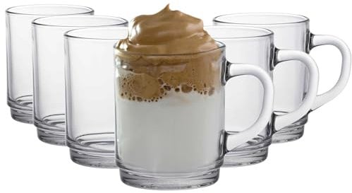 Duralex Versailles - Juego de Tazas para café o té - Transparente - 260 ml - Pack de 12