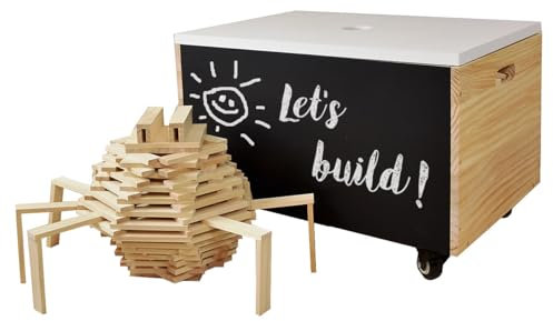 SUN Holzbausteine Elements - 1000er-Kiste - Bausteine aus Holz für Kinder - Bauklötze