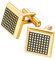 PROSTEEL Herren Manschettenknöpfe 18k vergoldet Viereck Form Französische Stil Cufflinks Hochzeit Festival Geburtstag Weihnachten für Vater Bräutigam Ehemann