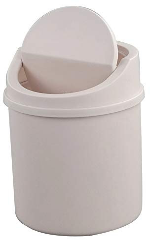 Cadineer Desktop Bin, Mini Trash Can With Swing Top Lid, Small Dustbin (Pink)
