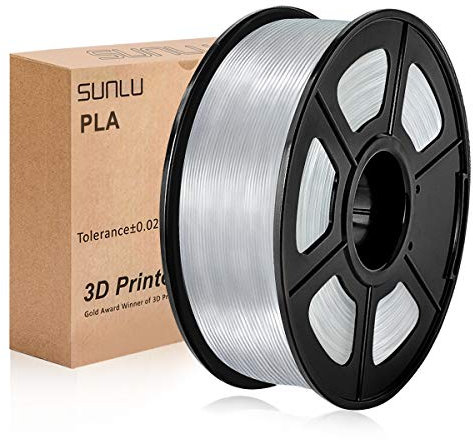 PLA Filament 1,75 mm 1 kg Transparent,SUNLU 3D-Drucker Filament PLA Transparent 1,75 mm 1 kg Spule für 3D-Druck
