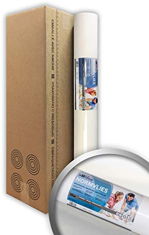 NORMVLIES 150 g Renoviervlies 1 Karton 4 Rollen 75 m2 Glattvlies 299-150-4 Malervlies glatte überstreichbare Vliestapete weiß 299-150-4-AP FSC® MIX CREDIT Nr. TSUD-COC-001718-KR