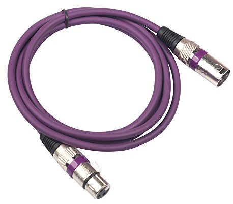 Câble de Microphone XLR 3 Broches mâle à XLR Femelle Câble de Patch équilibré Câble d'extension MIC OFC pour amplificateur mélangeur de Microphone (Violet 3m)