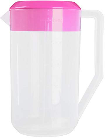 Aislor Bouteille d'eau Transparent Pichet de mesure d'eau bouteille d'eau froide transparente Rose vif 2500 ml