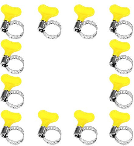 Sinzau 16-25mm Schlauchschellen, Edelstahl Schlauchklemme zur Schlauchbefestigung, Griff Design, 12 Stück