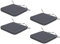HOBBYGARDEN 4er Set Stuhlkissen/Sitzkissen 48x45 cm Sitzauflagen Polsterauflagen Outdoor/Indoor Außen/Innen Garten Freizeit Sommer - Navy blau