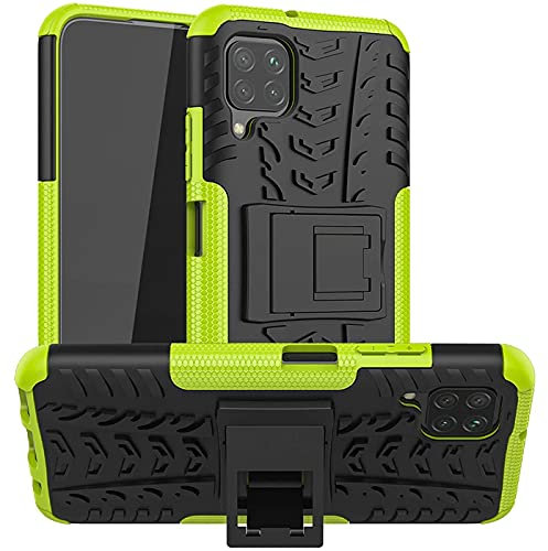 Verco Schutzhülle für Samsung Galaxy A12 Hülle, Armor Outdoor Handyhülle für Samsung A12/M12 Case Panzer Hardcase [Cover geeignet für Baustelle], Grün
