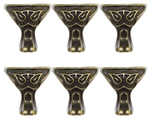 Healifty 20pcs Antique Feet Corner Protector Metal Box Legs for Jewelry Chest Case Furniture