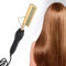 Cepillo de peine caliente Rizador de pelo Calentador de pelo Plancha de pelo Peine Rizador de pelo, 2 en 1 Peine eléctrico para rizar el pelo Cepillos de aire caliente Secador de pelo Cabello seco(EU)